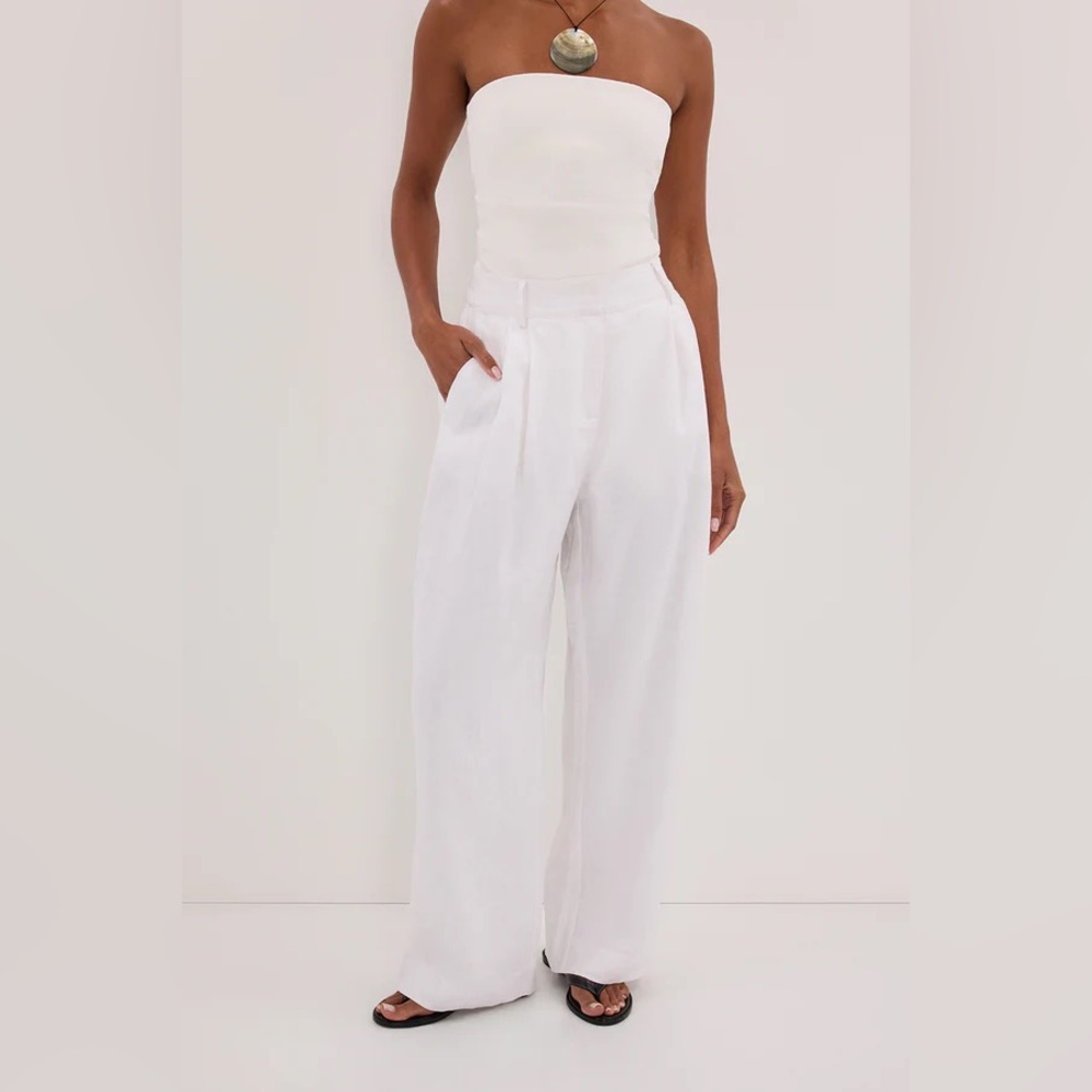 DISSH | FRAN White Linen Pant